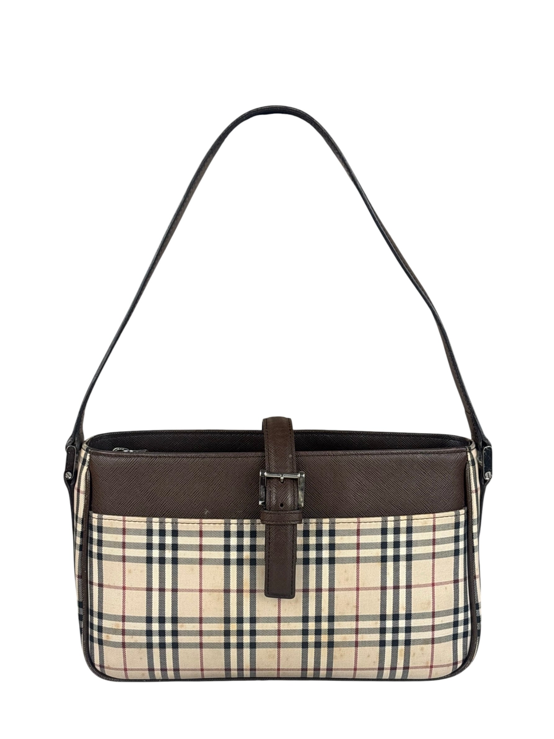 Burberry Brown Leather House Shoulder Bag