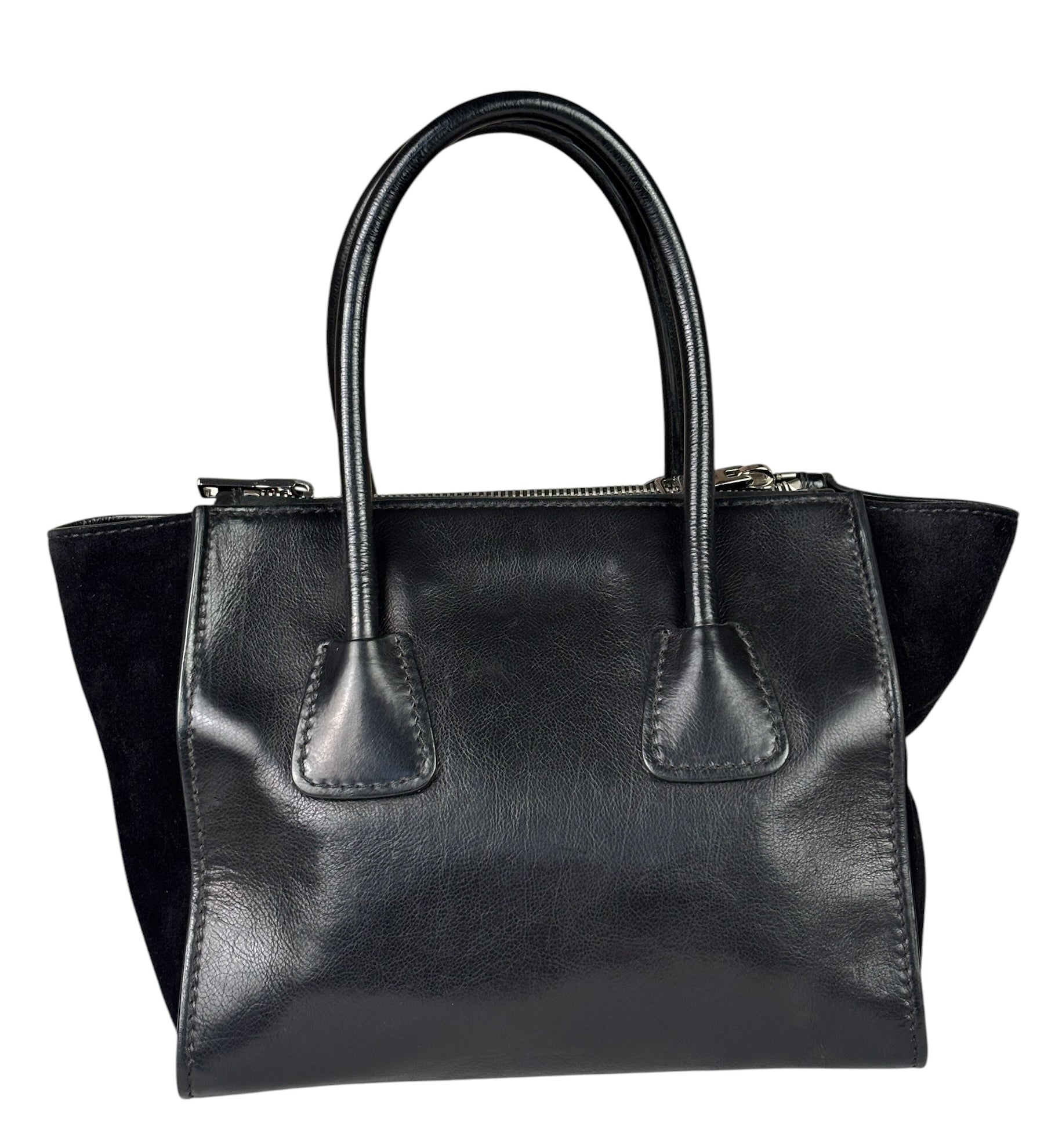 Prada Black Leather/Suede Shoulder Bag