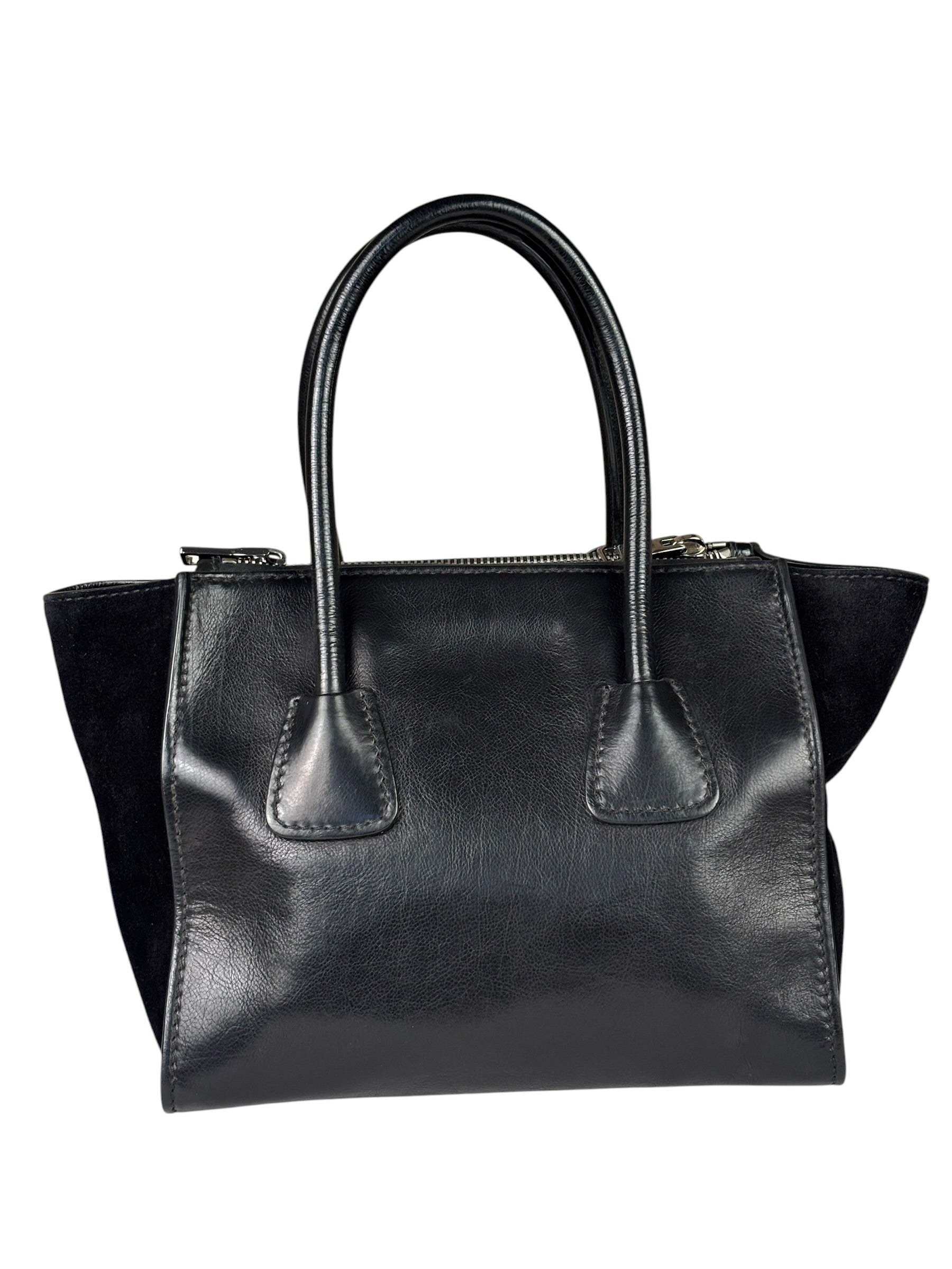 Prada Black Leather/Suede Shoulder Bag