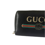 Gucci Black Leather Zip-Around Long Wallet