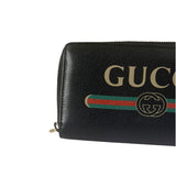 Gucci Black Leather Zip-Around Long Wallet
