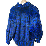 Vintage Blue/Black Dyed Spotted Fox Fur Coat