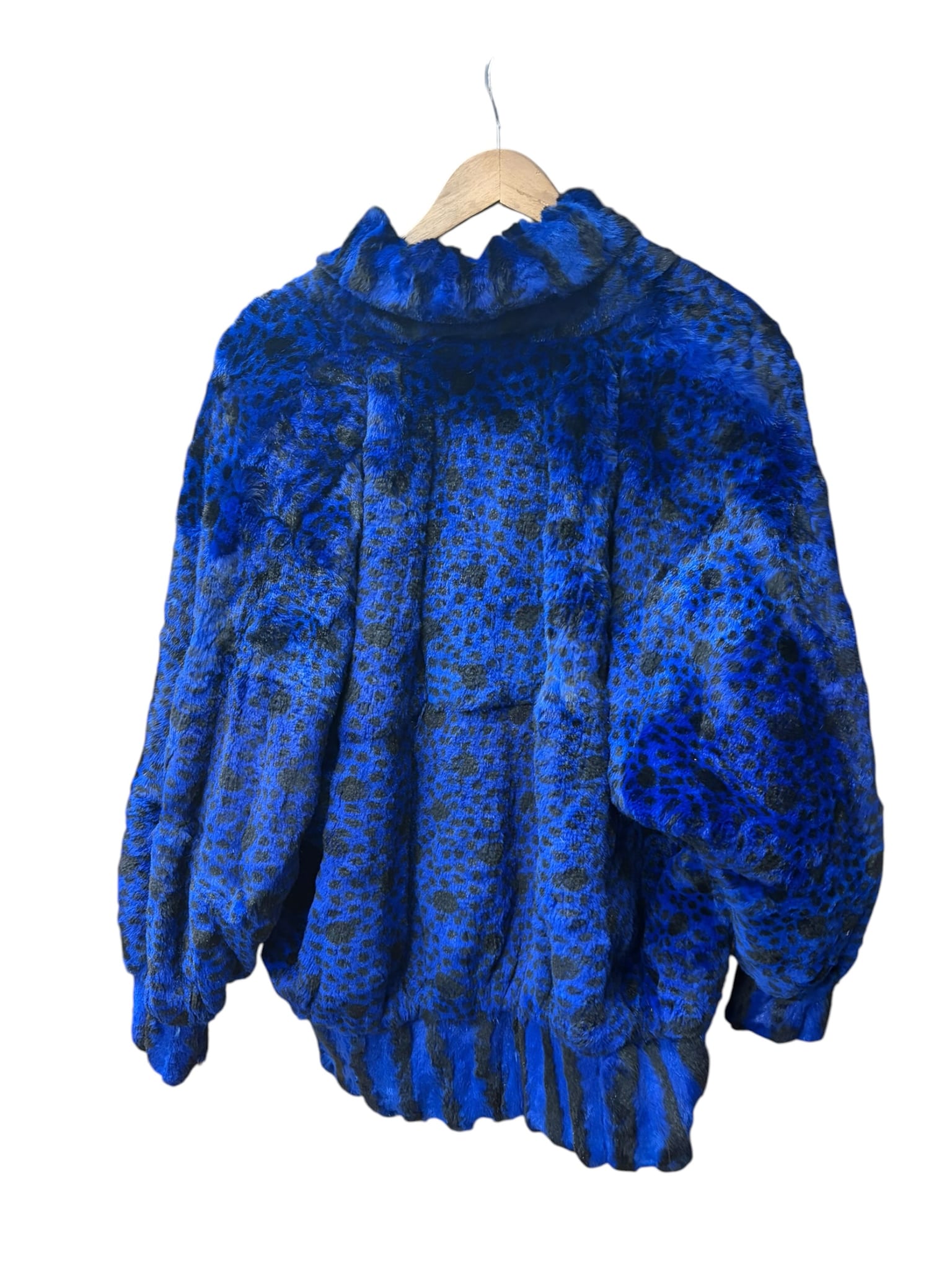 Vintage Blue/Black Dyed Spotted Fox Fur Coat