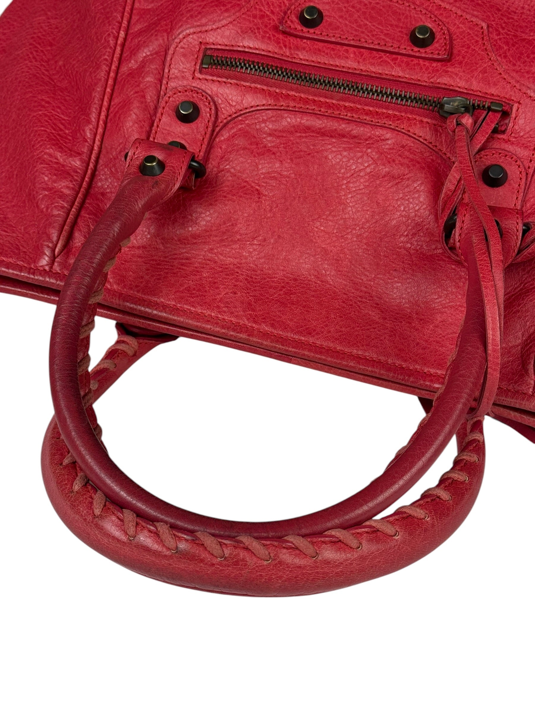 Balenciaga Red Leather Le City Tote