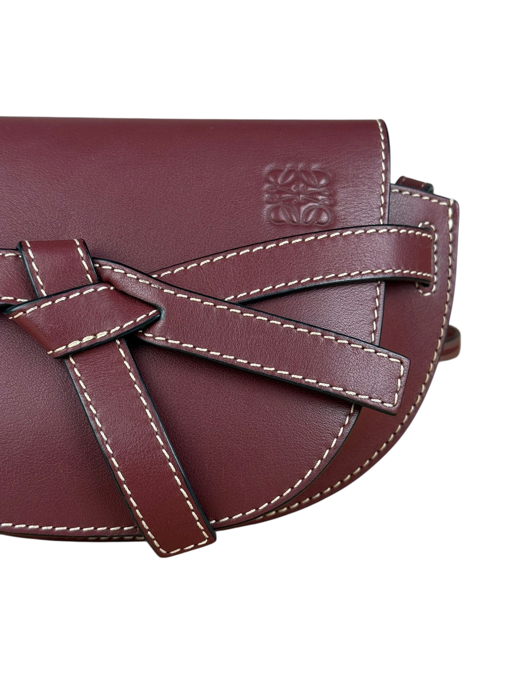 Loewe Mini Burgundy Gate Crossbody