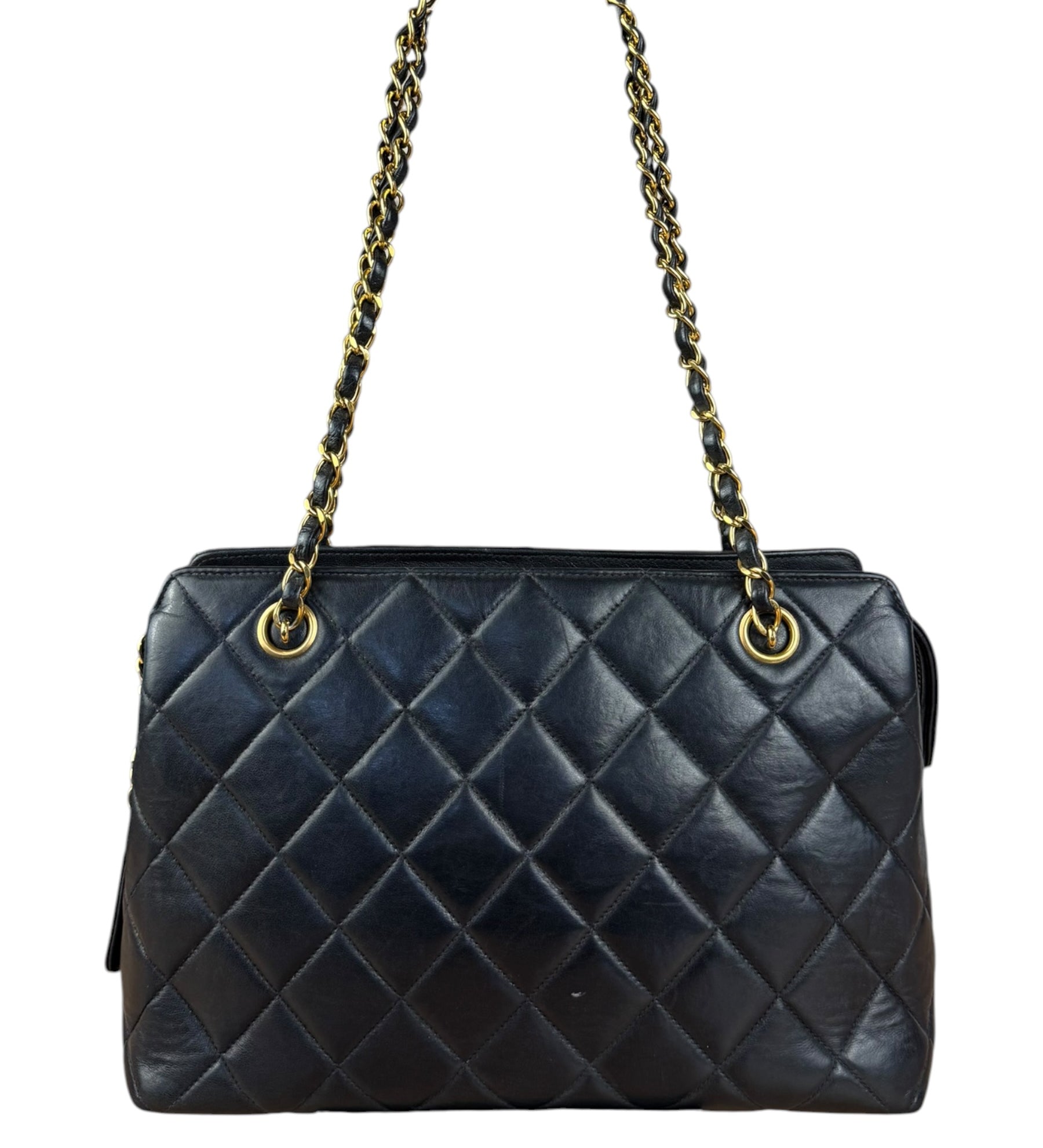 Chanel Black Quilted Leather Timeless Chain Shoulder Bag '94-'96