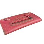 Balenciaga Pink Leather Moto Long Wallet