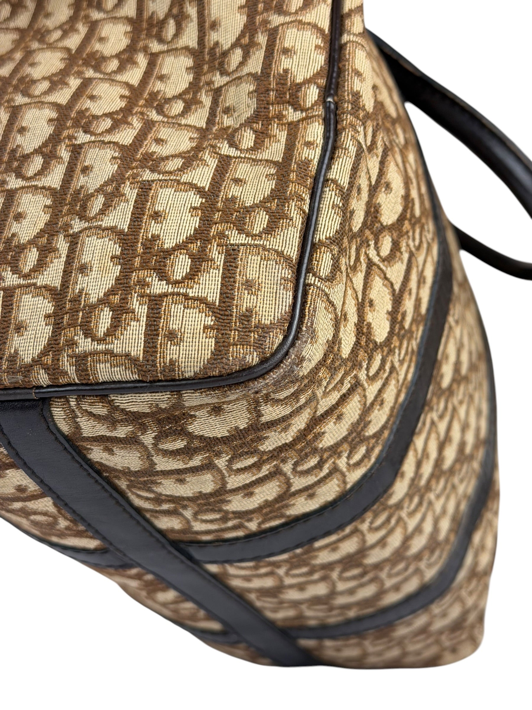 Christian Dior Brown Leather Trotter Boston Handbag