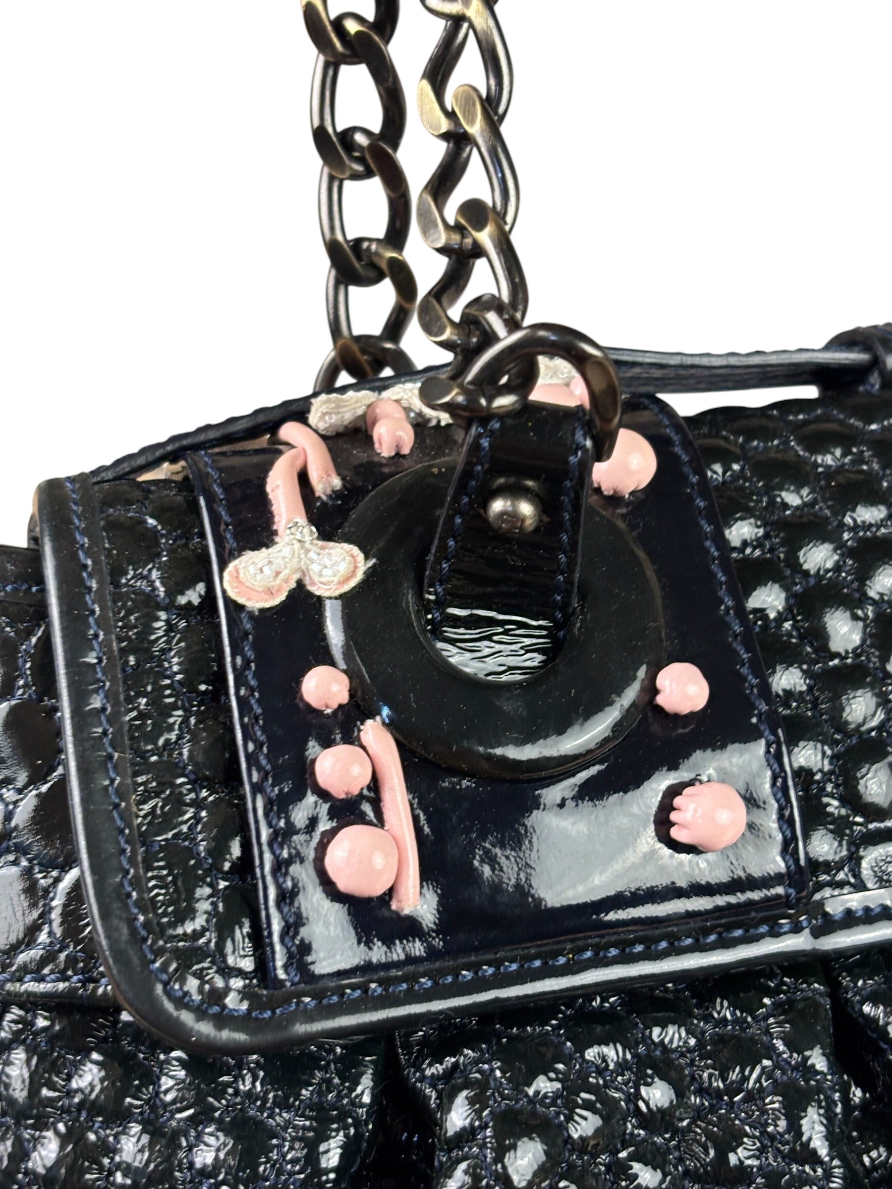 Fendi Patent Leather Romanesque B Buckle Bag