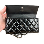 Chanel Black Patent Leather Wallet on Chain 2014