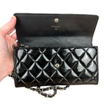 Chanel Black Patent Leather Wallet on Chain 2014