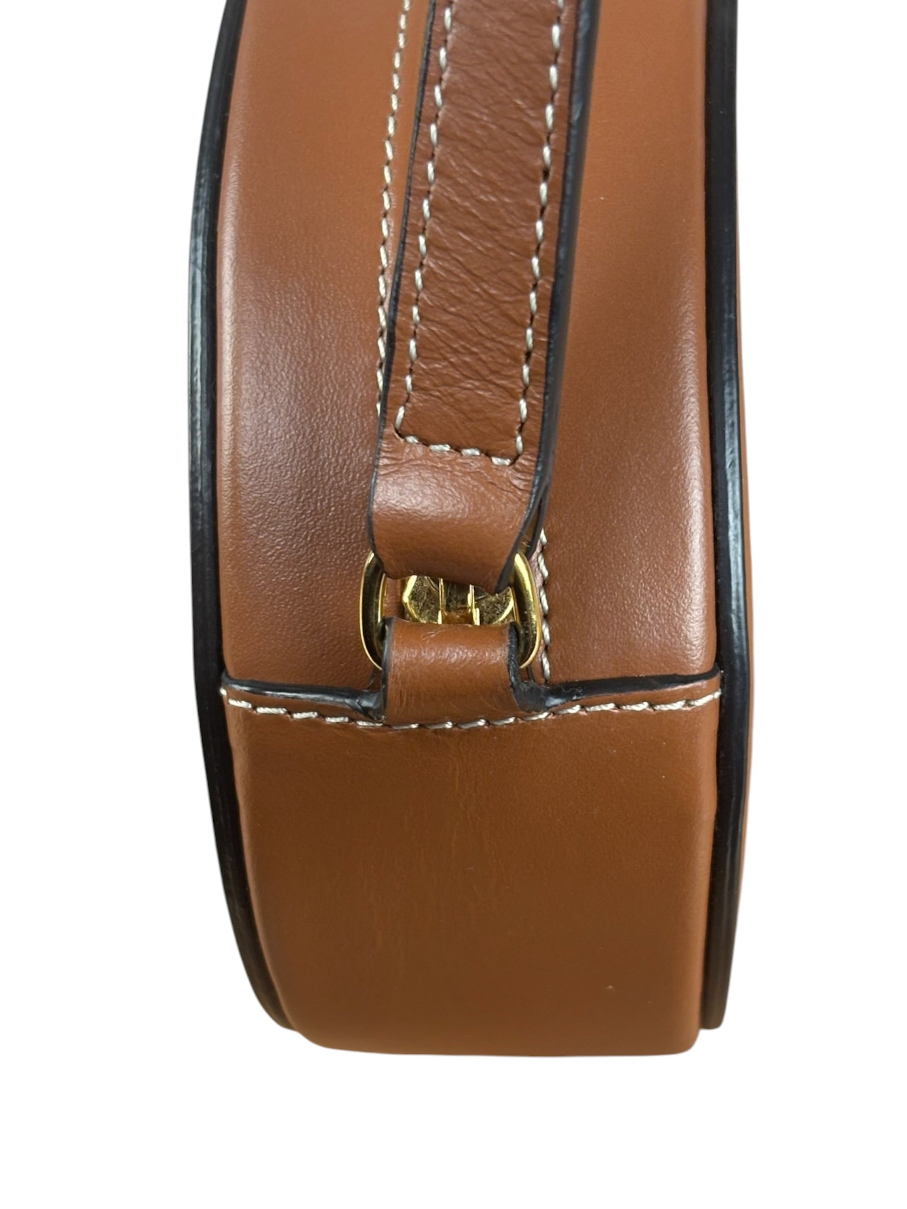 Celine Cuir Triomphe Oval Crossbody Brown