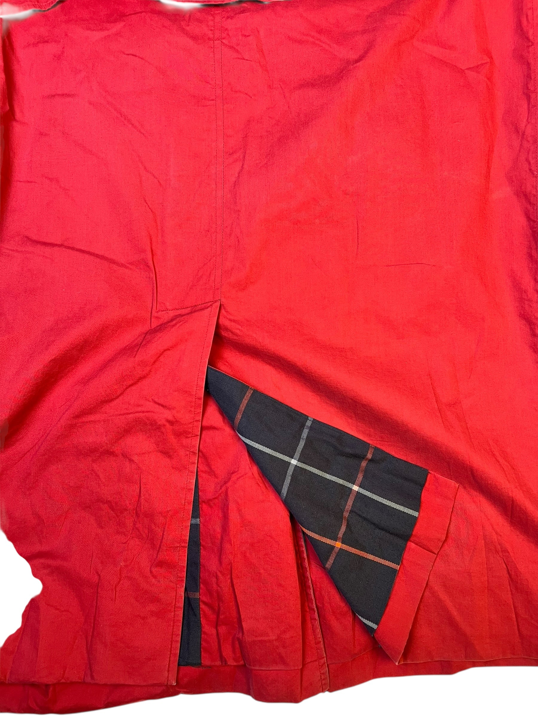 Burberry Vintage Red/Navy Check Mid Length Coat