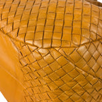 Bottega Veneta Orange/Brown Woven Leather Campana Shoulder Bag