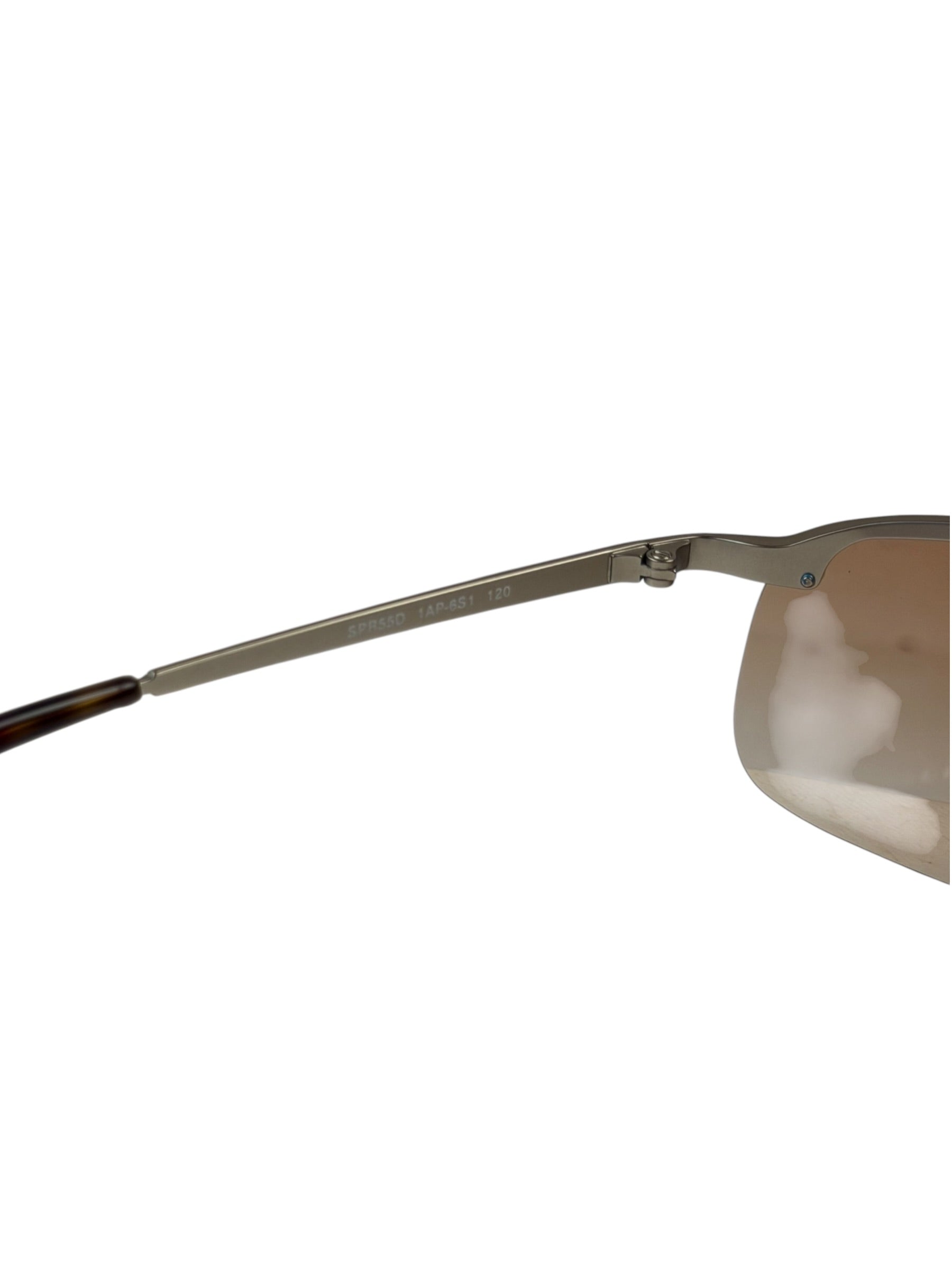 Prada Y2k Rimless Brown/Silver Sunglasses