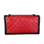 Chanel Red/Blue Grosgrain Ribbon Trim Shoulder Bag-1987