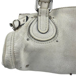 Chloé White Leather Paddington Handbag (Repainted)