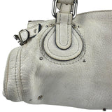 Chloé White Leather Paddington Handbag (Repainted)