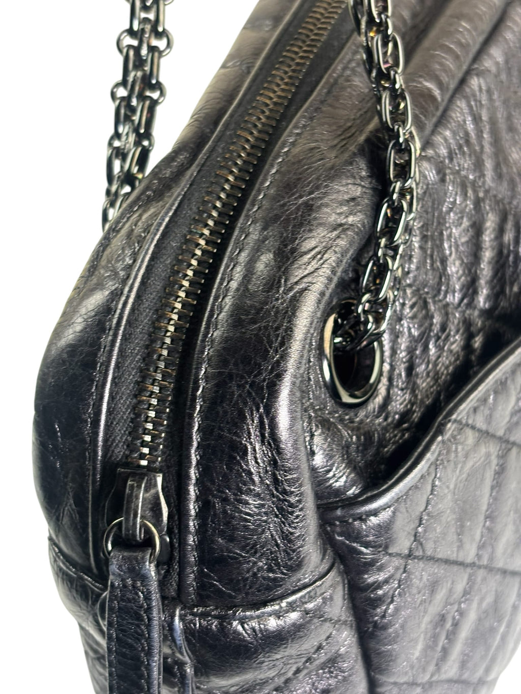 Chanel Metallic Black Quilted Calfskin Reissue Camera Case 2008