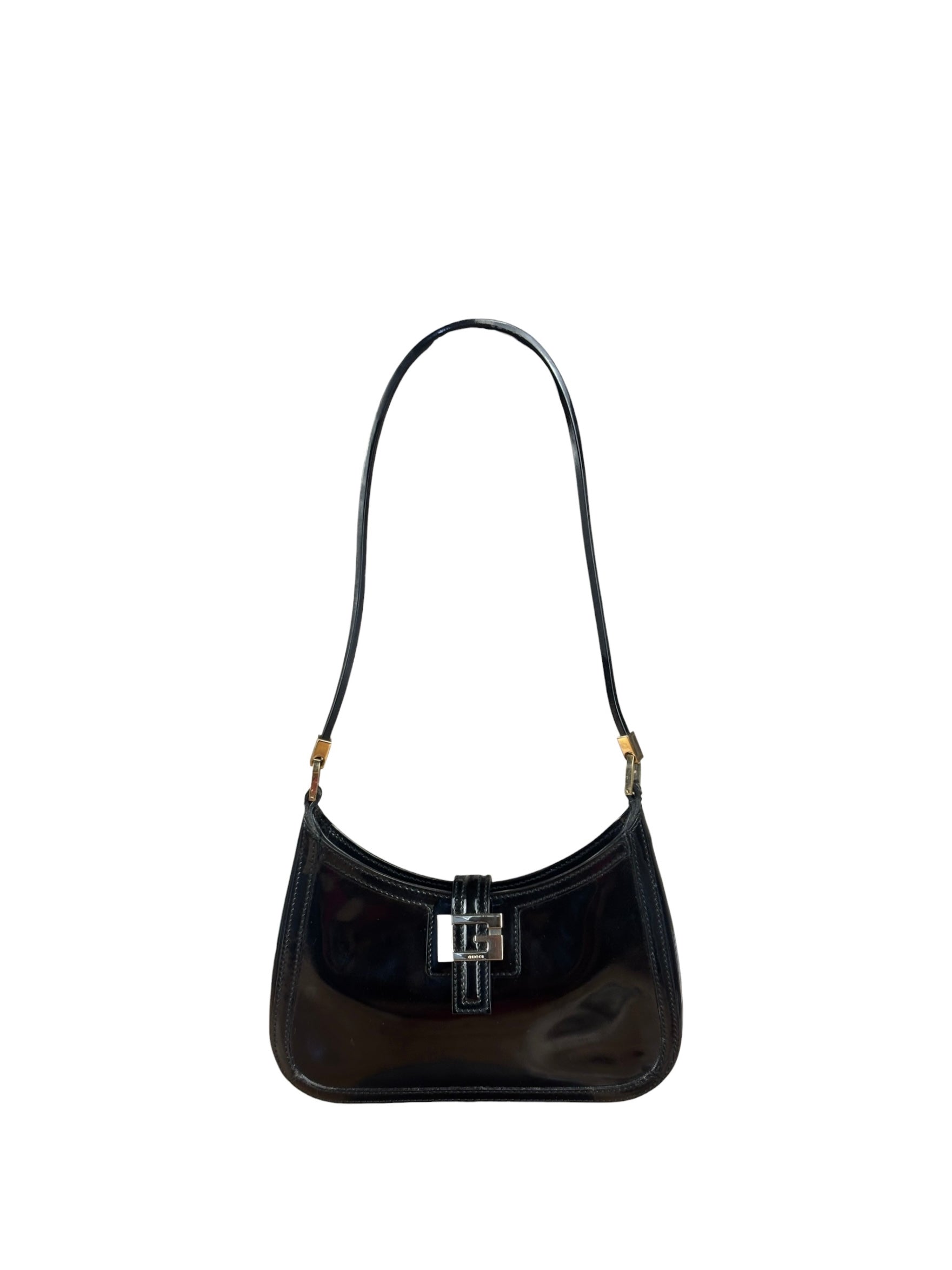 Gucci Mini Black Patent Shoulder Pouch