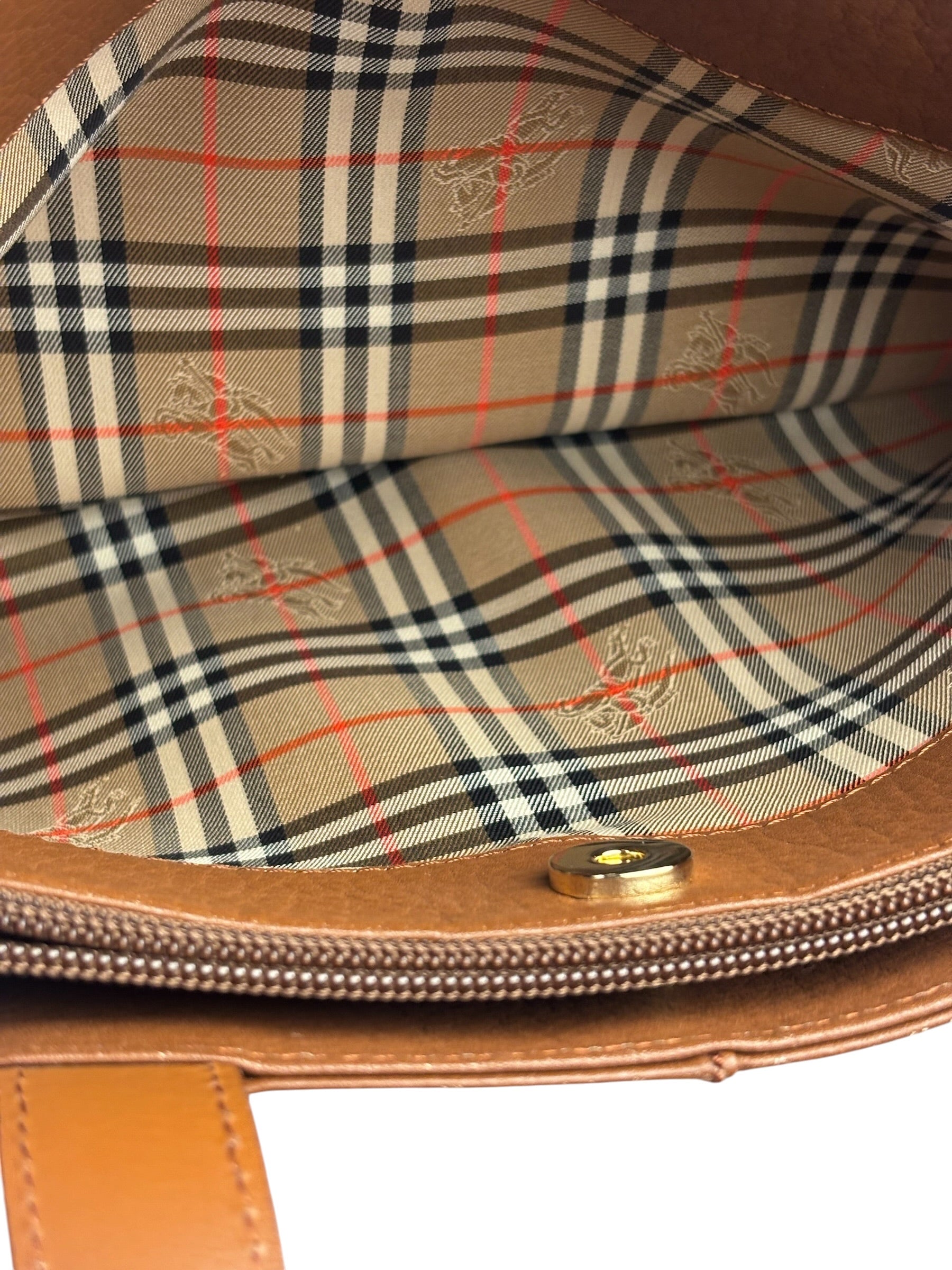 Burberry Vintage Tan Brown Leather Chestnut Shoulder Bag