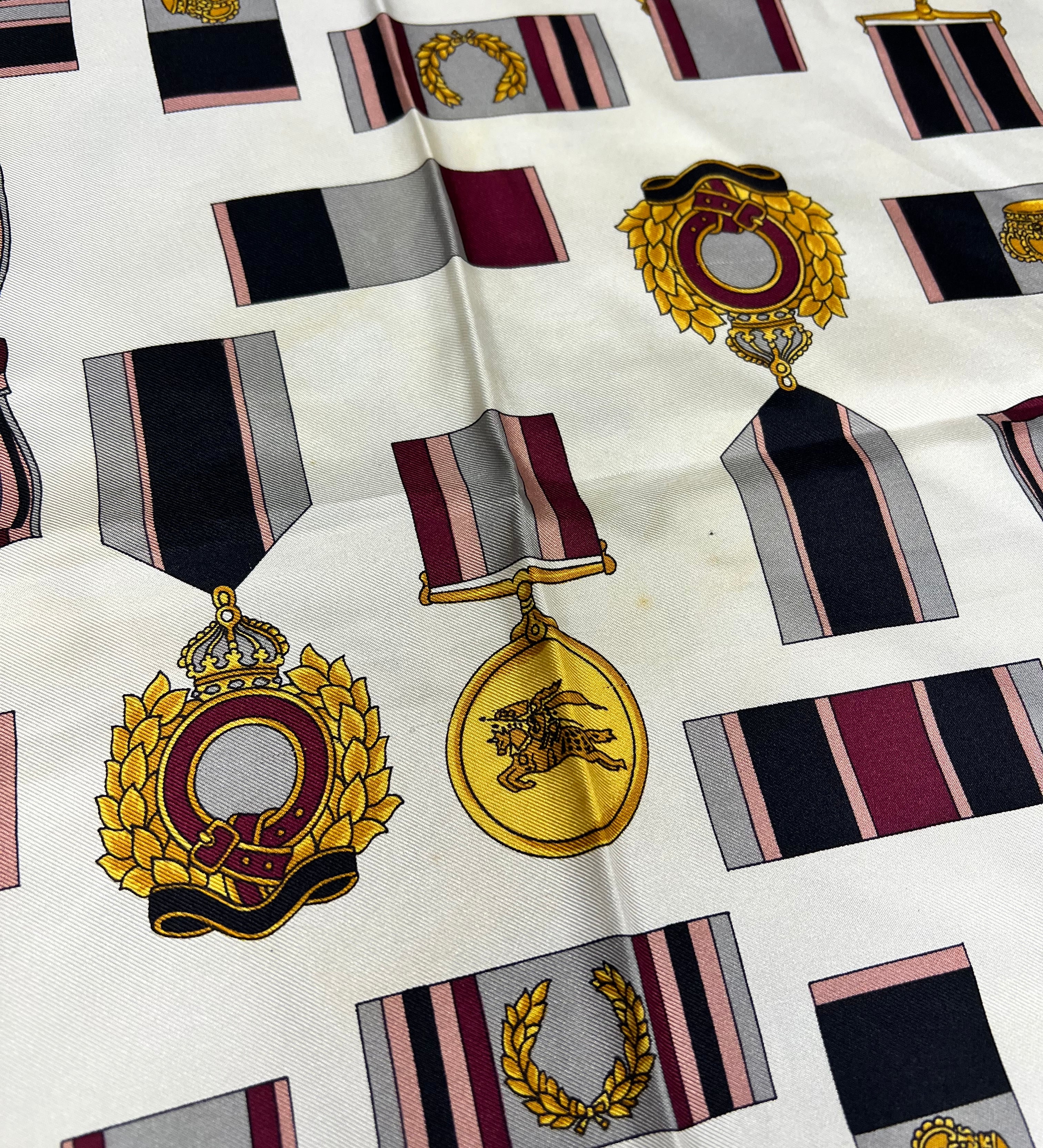 Burberry Pink Medals Vintage Silk Scarf