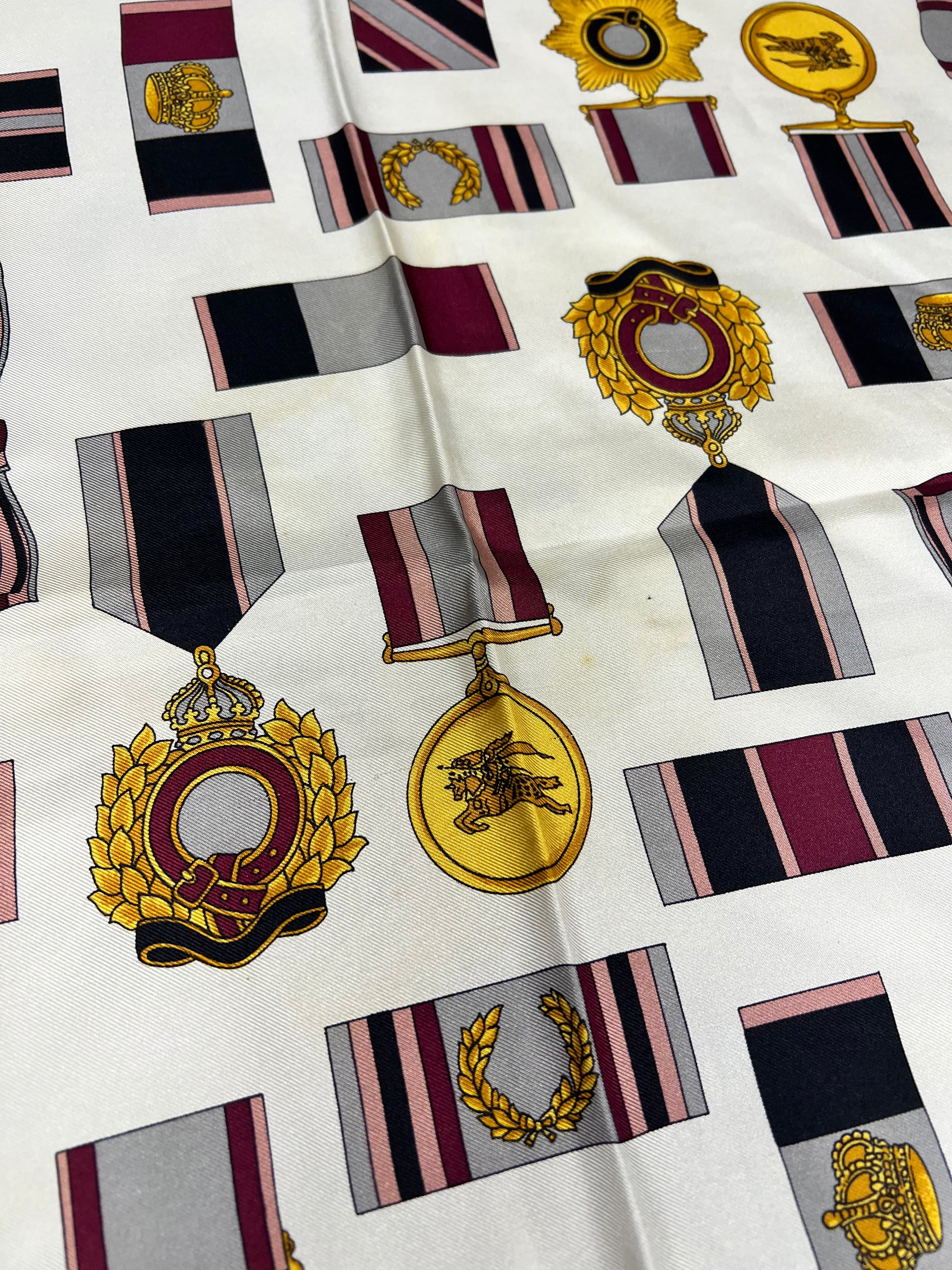 Burberry Pink Medals Vintage Silk Scarf