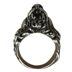 Gucci Silver Cocktail Lion Head Motif Ring