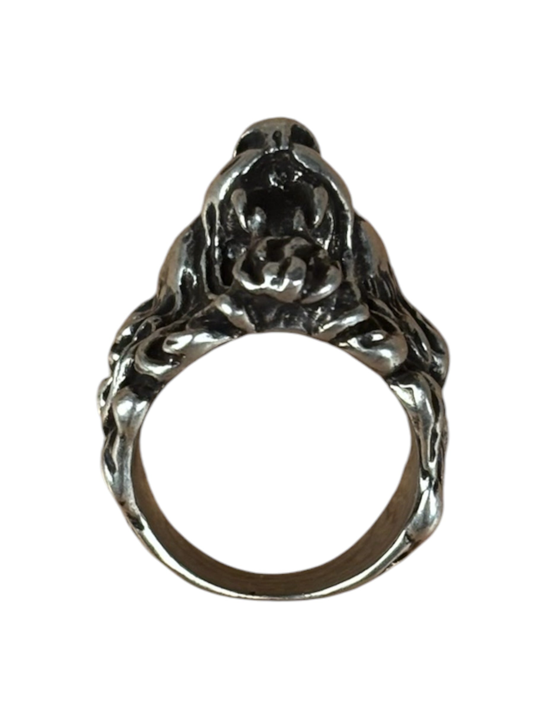 Gucci Silver Cocktail Lion Head Motif Ring