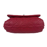 Chanel Red Quilted Leather CC Curvy Flap Bag 2015