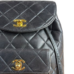 Chanel Black Quilted CC Duma Leather Backpack '97