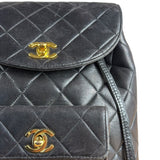 Chanel Black Quilted CC Duma Leather Backpack '97