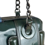 Fendi Vintage Green Patent Leather B Handbag