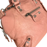 Balenciaga Pink Moto Leather Dome 2Way City Bag