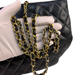 Chanel Vintage Black Quilted Lambskin Chain Shoulder Bag 1989