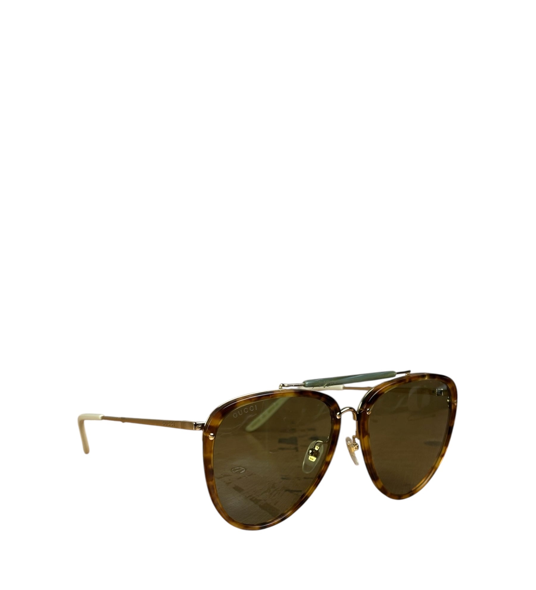 Gucci GG0672s Aviator Green Lenses Sunglasses