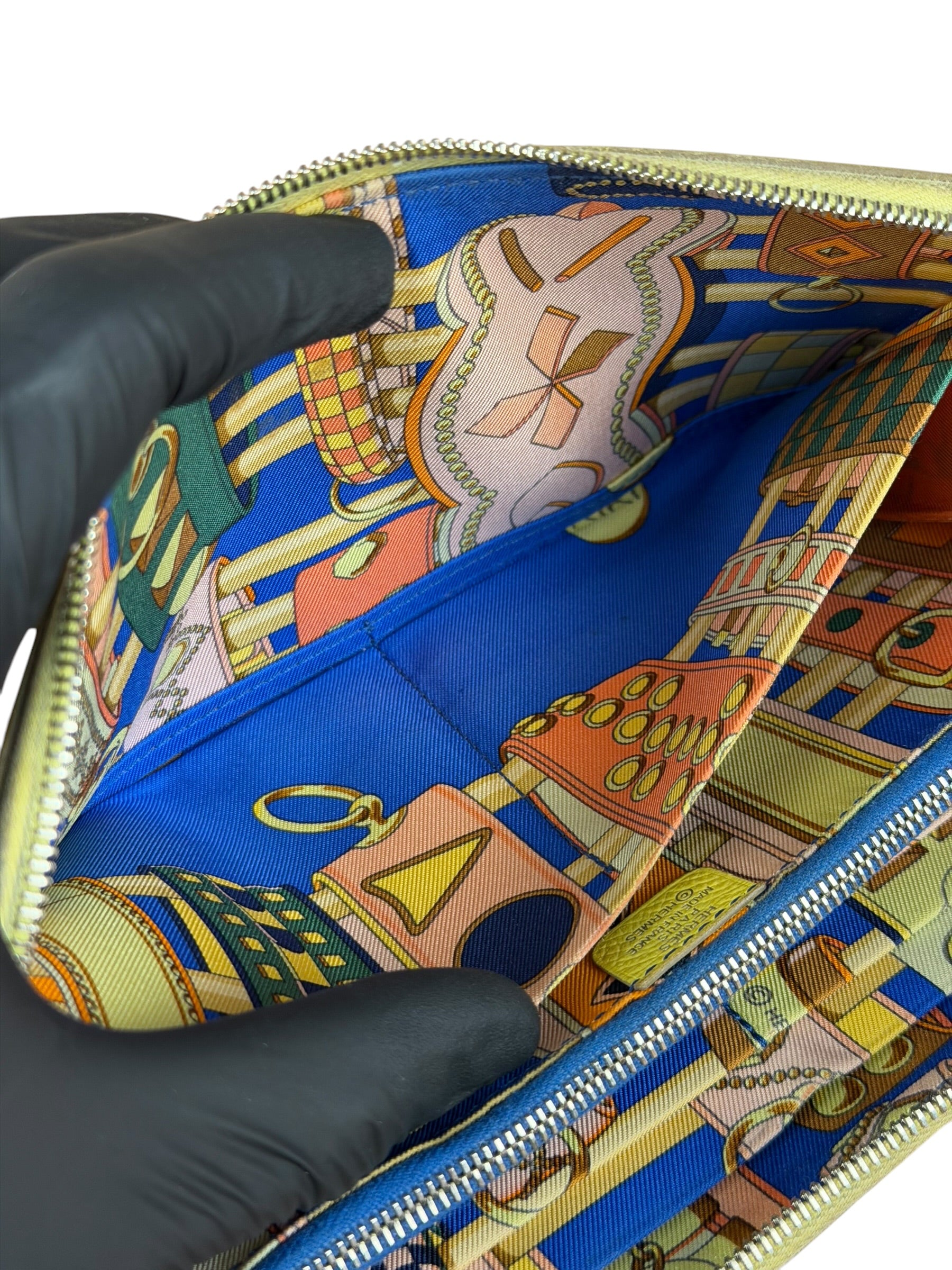 Hermes Yellow Leather Silk'In Classique Long Wallet