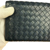 Bottega Veneta Navy Blue Intrecciato Long Wallet