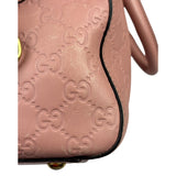 Gucci Pink Leather Guccissima Two-Way Boston Bag