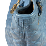 Christian Dior Blue Leather Panarea Tote