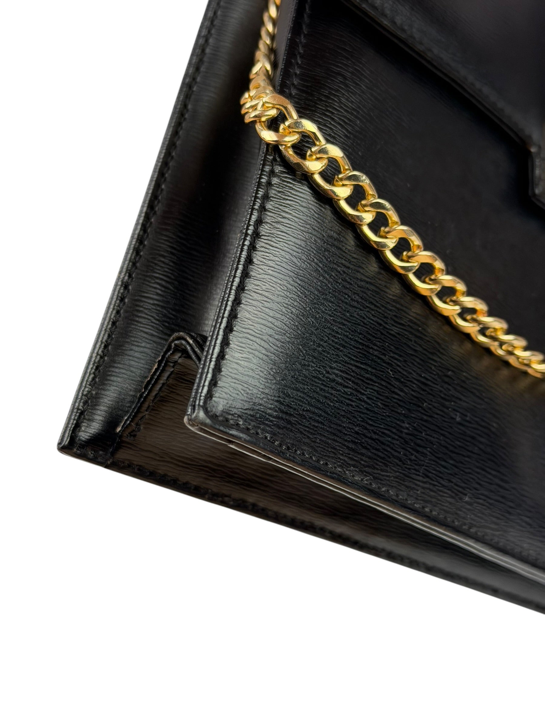 Christian Dior Black Leather Flap Bag Replacement Chain