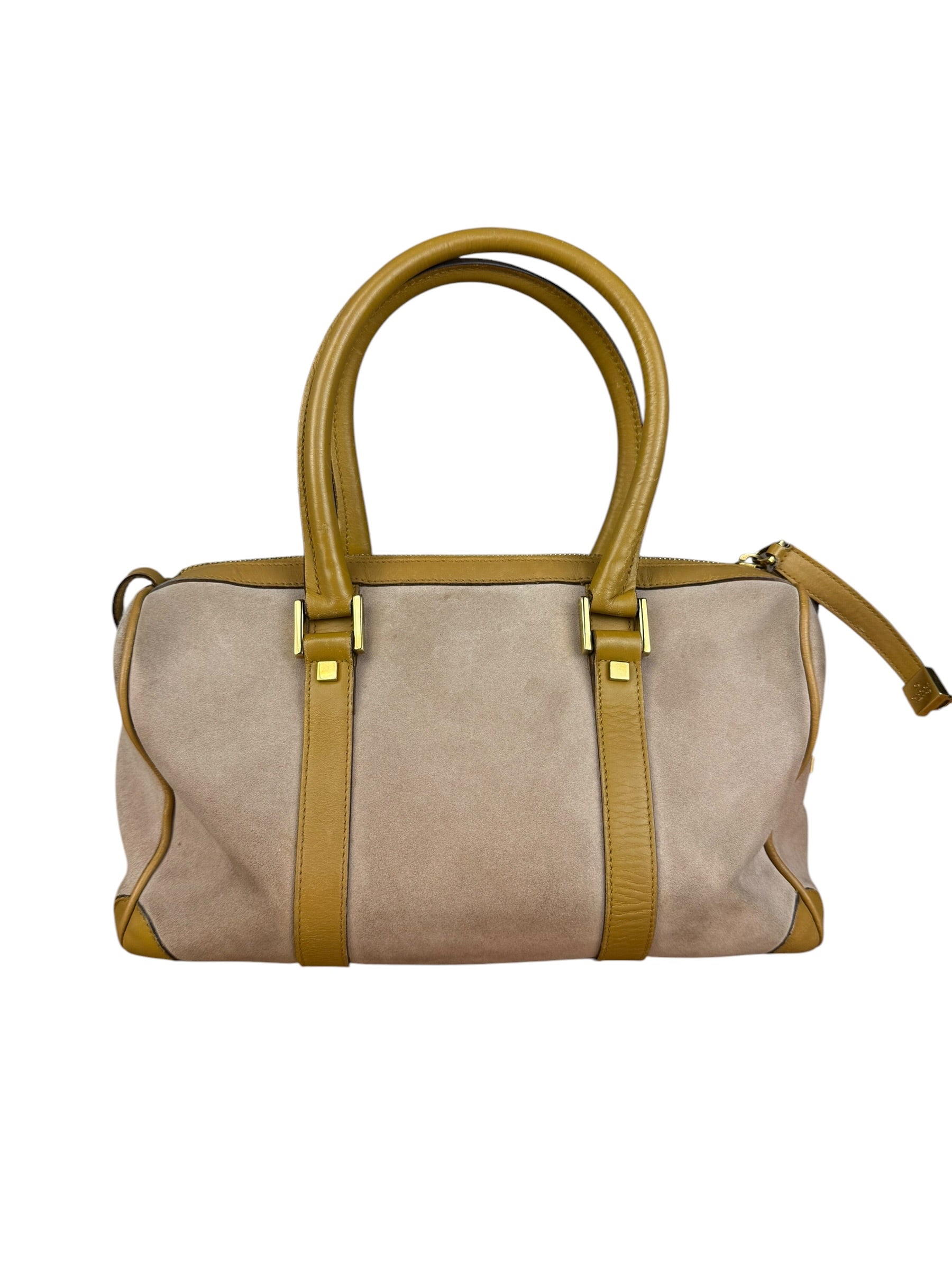 Gucci Vintage Pink Suede Mini Boston Handbag