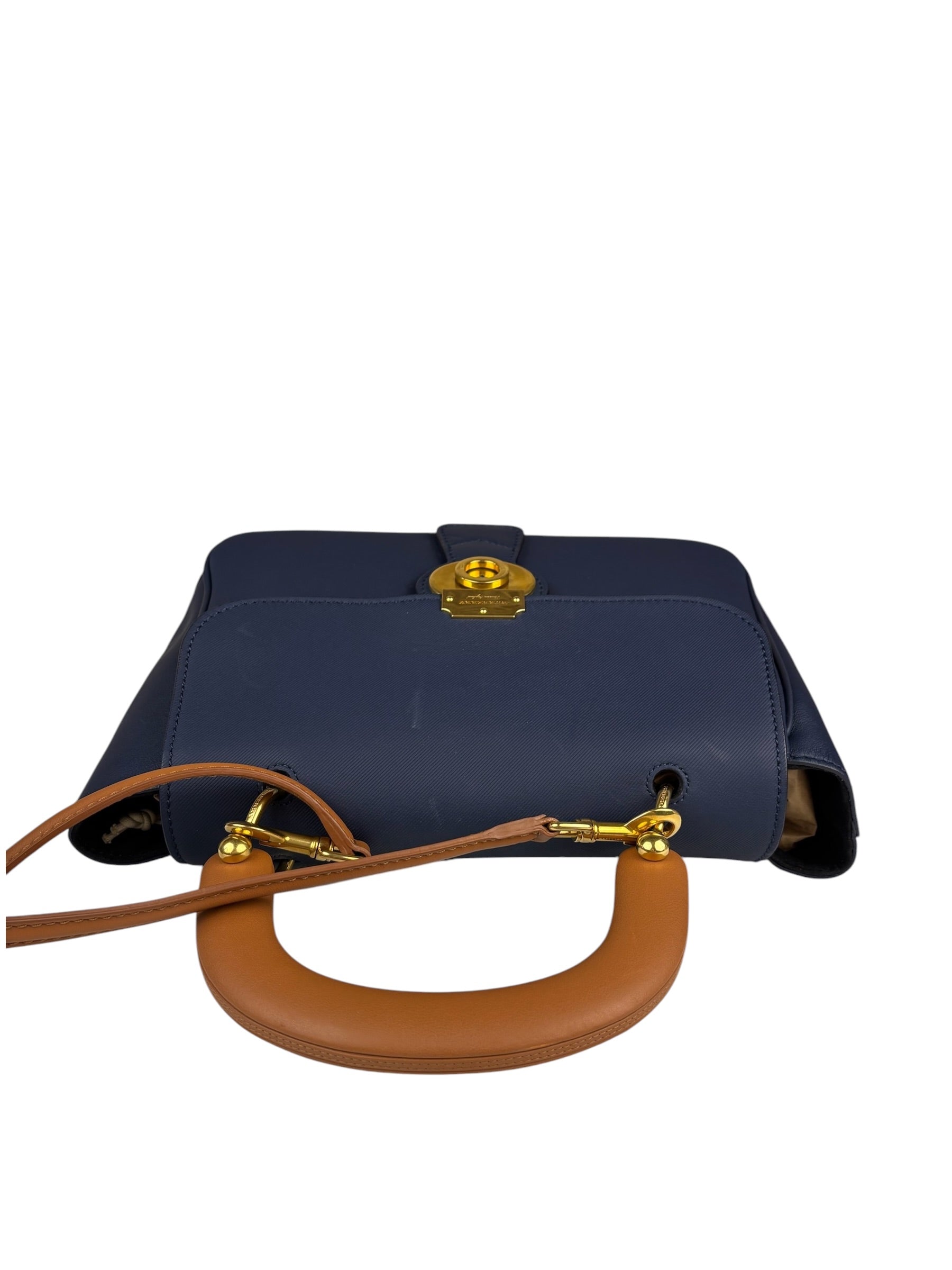 Burberry Navy Blue/Brown Dk88 Medium Two-Way Bag