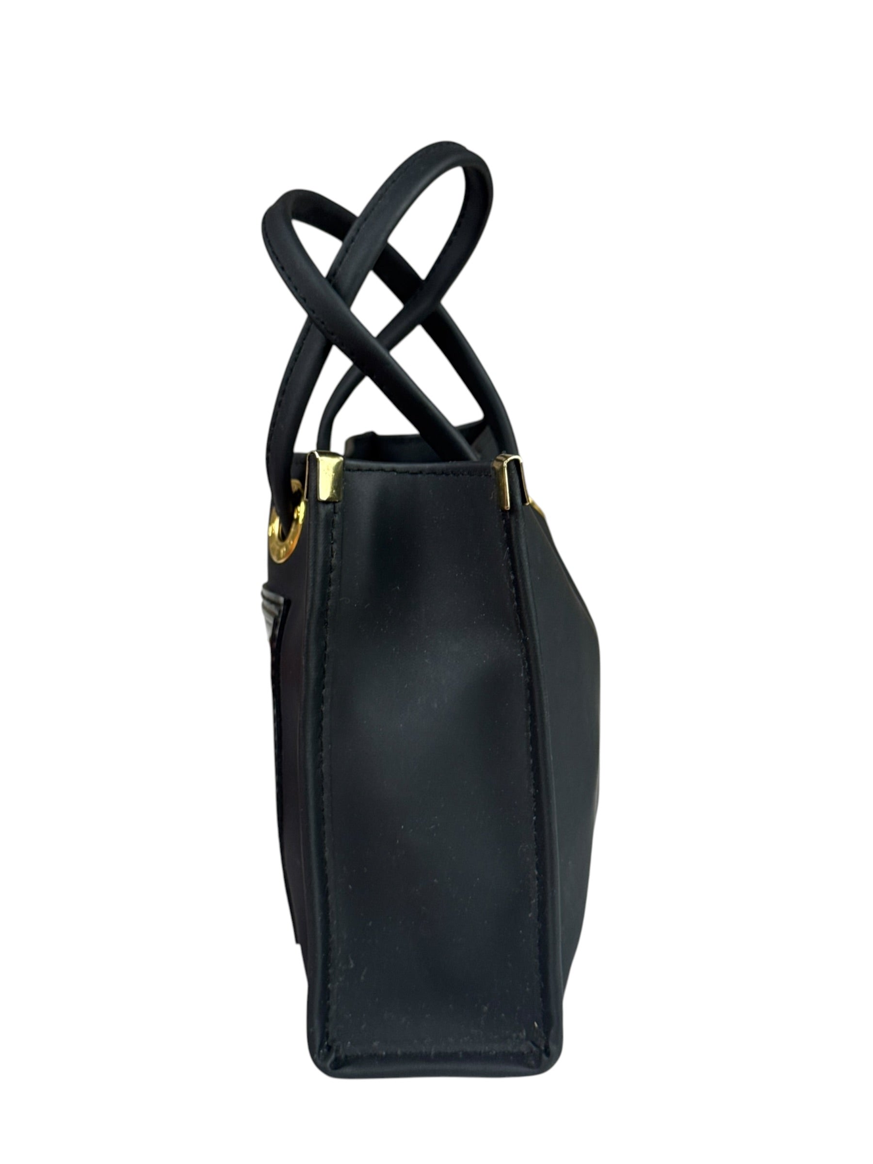 Fendi Black Rubber Mini Shoppers Tote