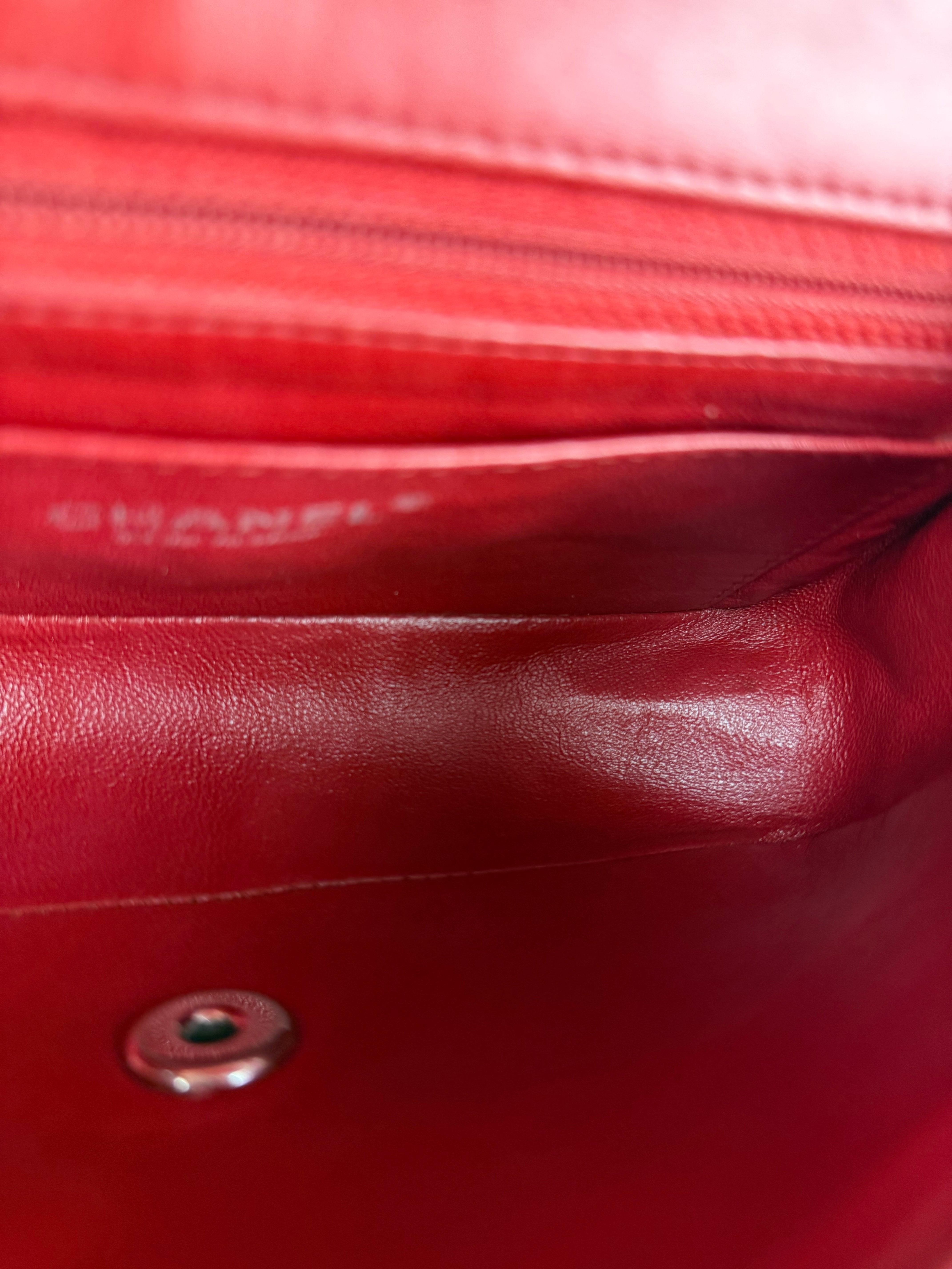 Chanel Red Quilted Leather Classic Mini Flap Bag 2012