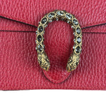 Gucci Red Leather Dionysus Super Mini Chain Crossbody Bag