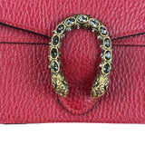 Gucci Red Leather Dionysus Super Mini Chain Crossbody Bag