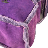 Chanel Vintage Purple Shearling/Suede Patchwork Shoulder Bag 2000