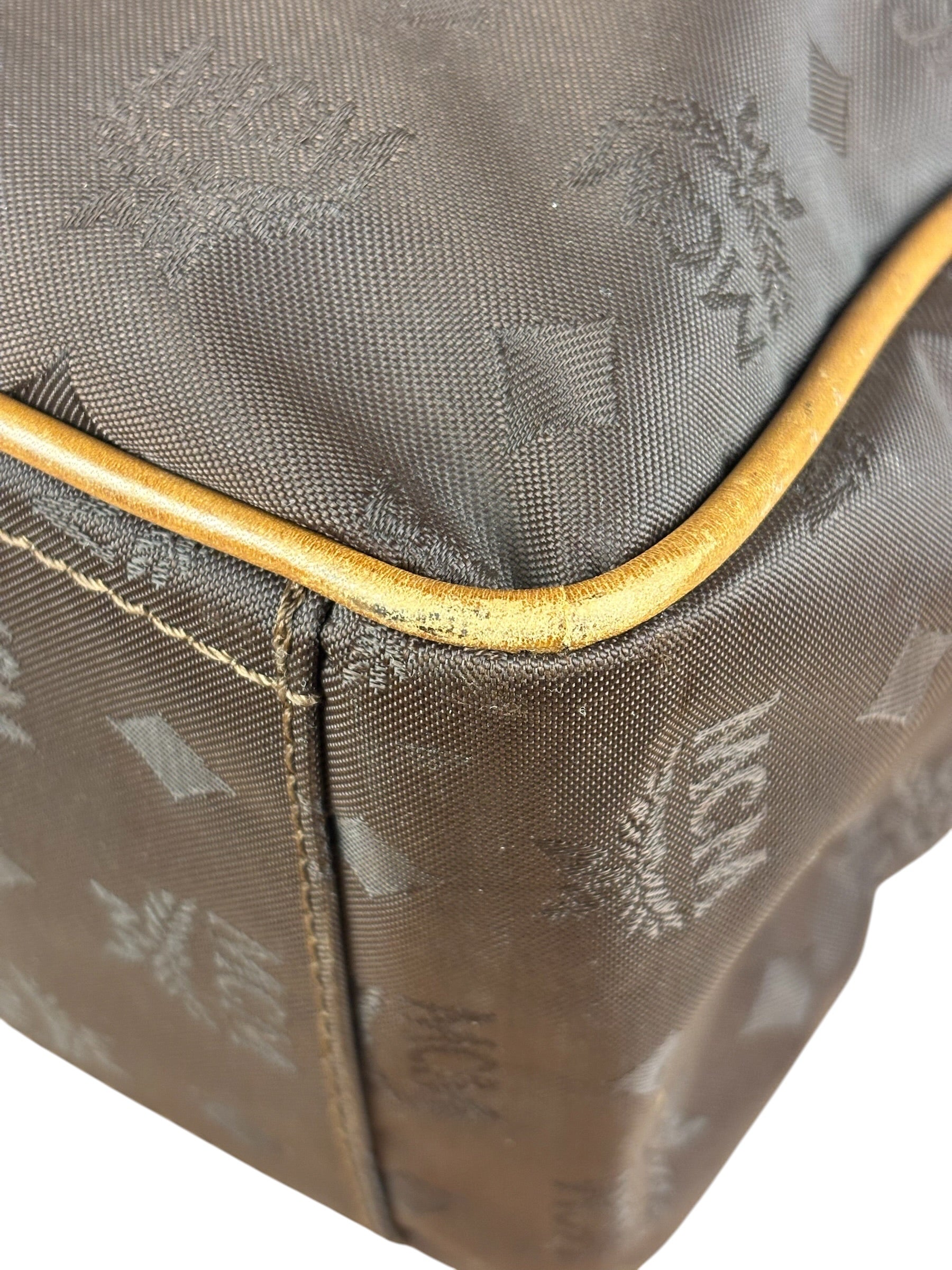 MCM Brown Nylon/Leather Visetos Monogram Shoulder/Tote Bag