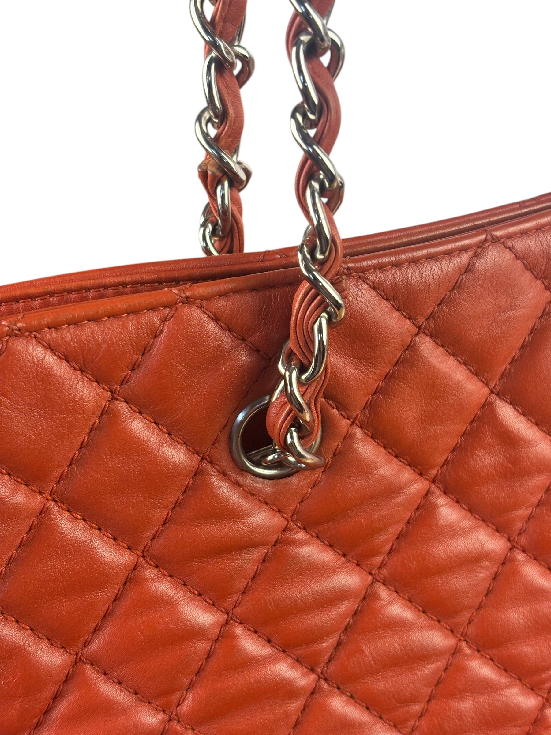 Chanel Red Quilted Calfskin In The Business Tote 2011